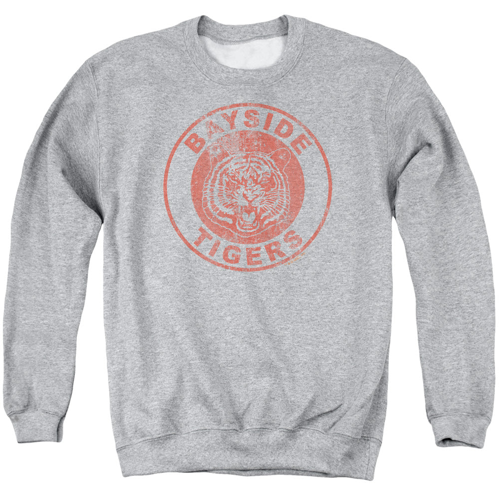 Saved By The Bell Tigers Mens Crewneck Sweatshirt Athletic Heather Officially Licensed