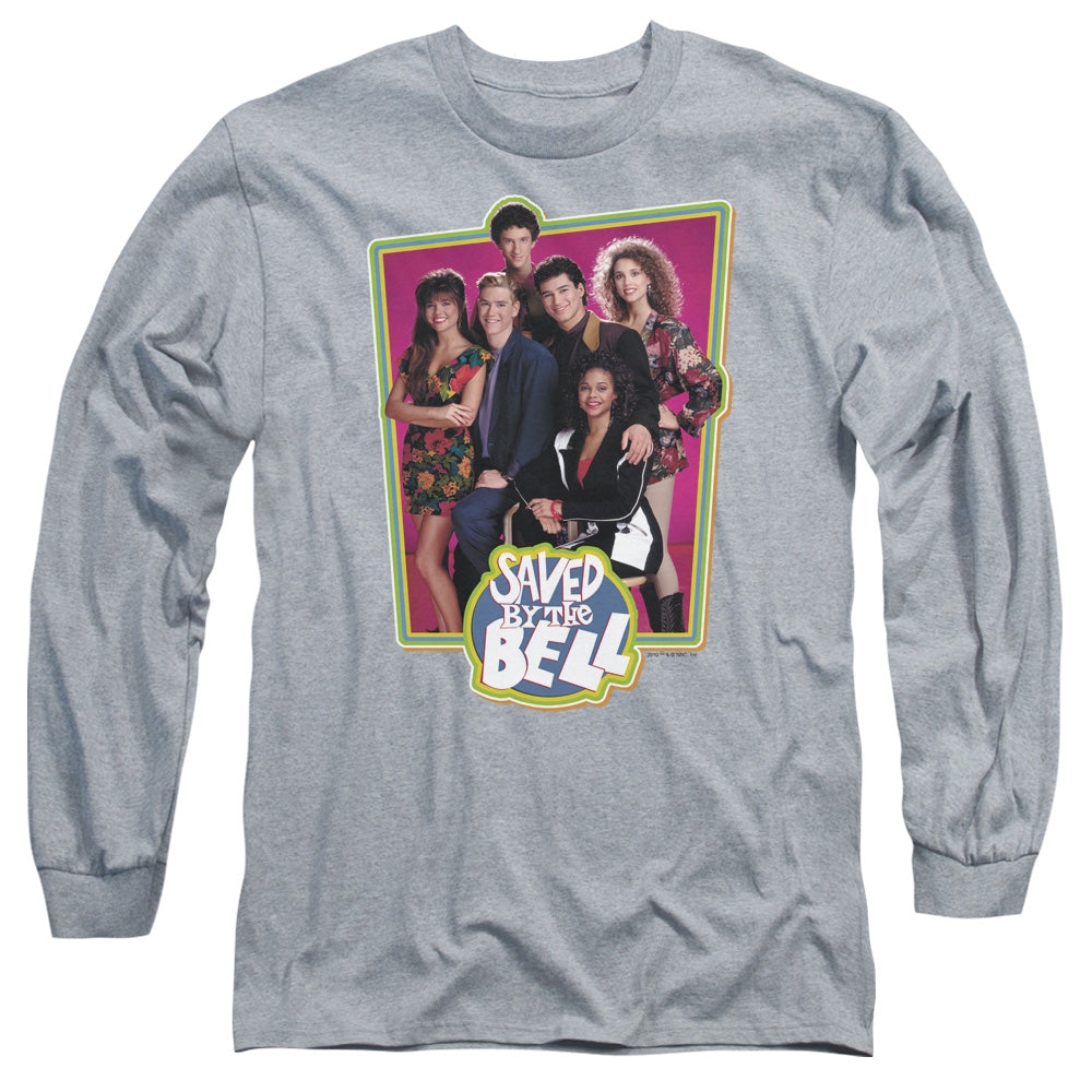Saved By The Bell Saved Cast Mens Long Sleeve Shirt Athletic Heather Officially Licensed