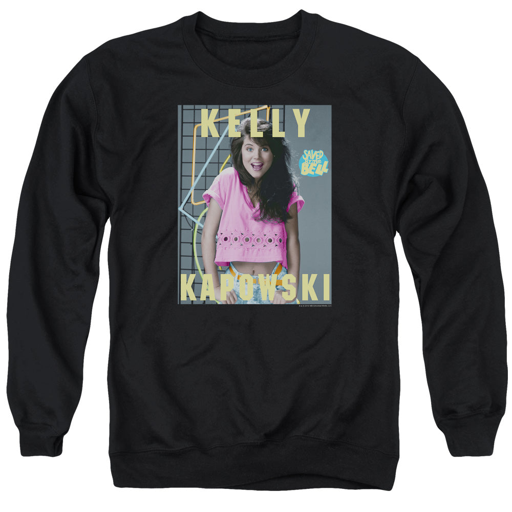 Saved By The Bell Kelly Kapowski Mens Crewneck Sweatshirt Black Officially Licensed
