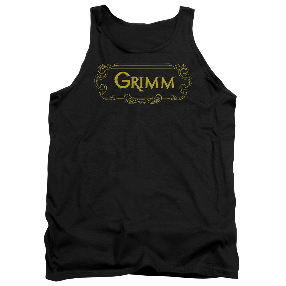 Grimm Plaque Logo Mens Tank Top Shirt Black Black Officially Licensed