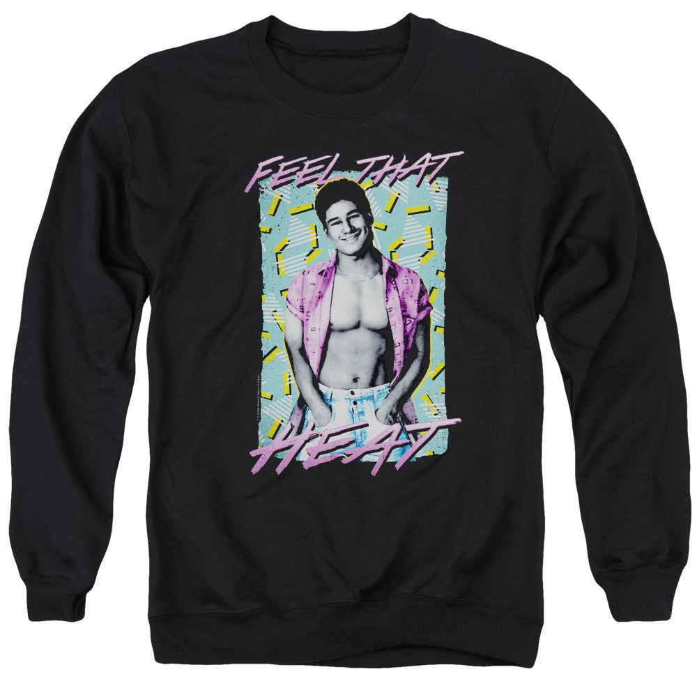 Saved By The Bell Heated Mens Crewneck Sweatshirt Black Officially Licensed