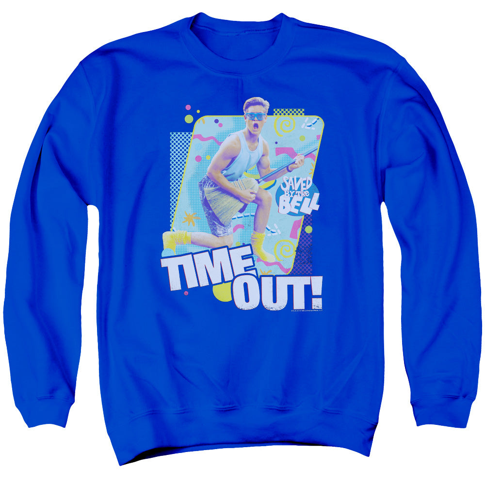 Saved By The Bell Time Out Mens Crewneck Sweatshirt Royal Blue Officially Licensed