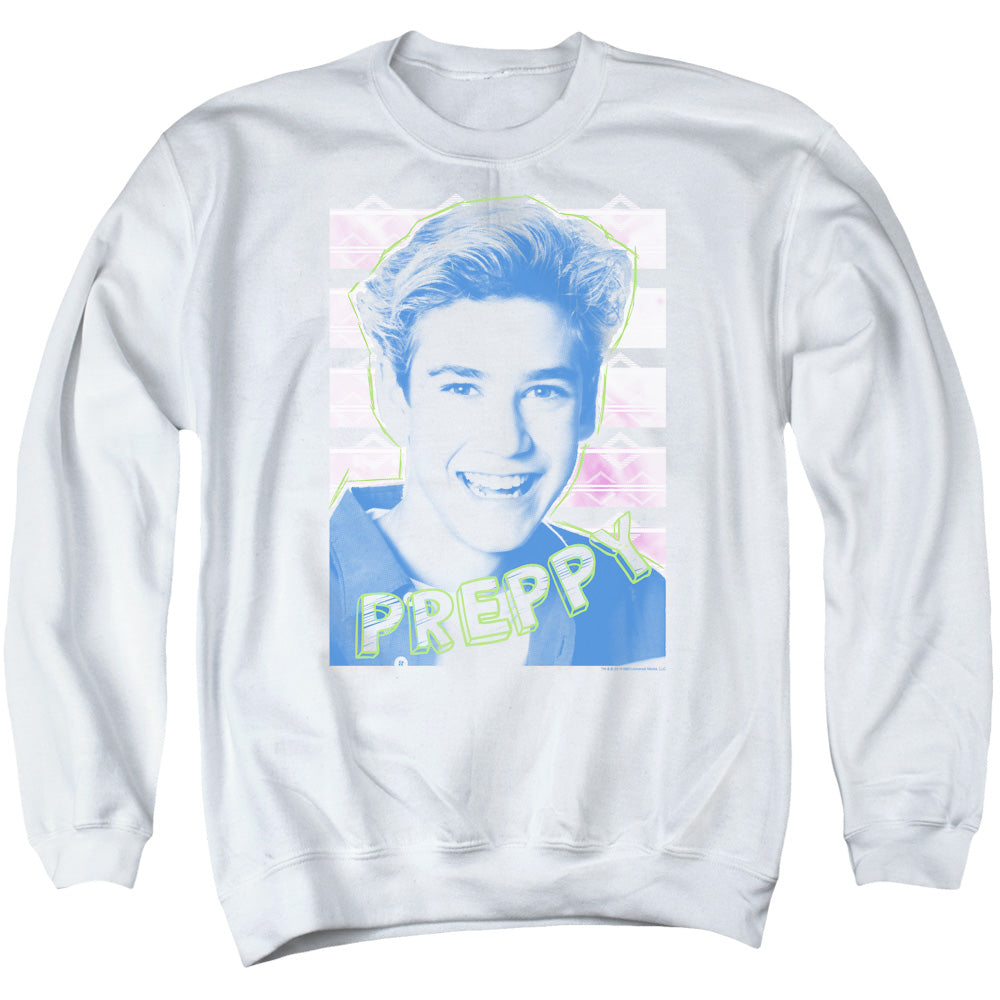 Saved By The Bell Preppy Mens Crewneck Sweatshirt White Officially Licensed