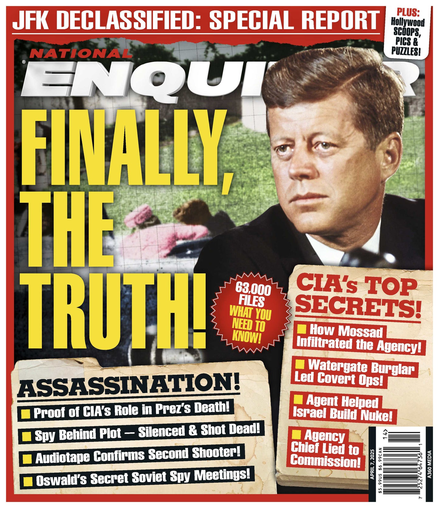 National Enquirer - 04.07.25: JFK Declassified Special Report, Shocking Assassination Secrets & CIA Revelations, Plus Hollywood Scoop, Pics, Puzzles & More!