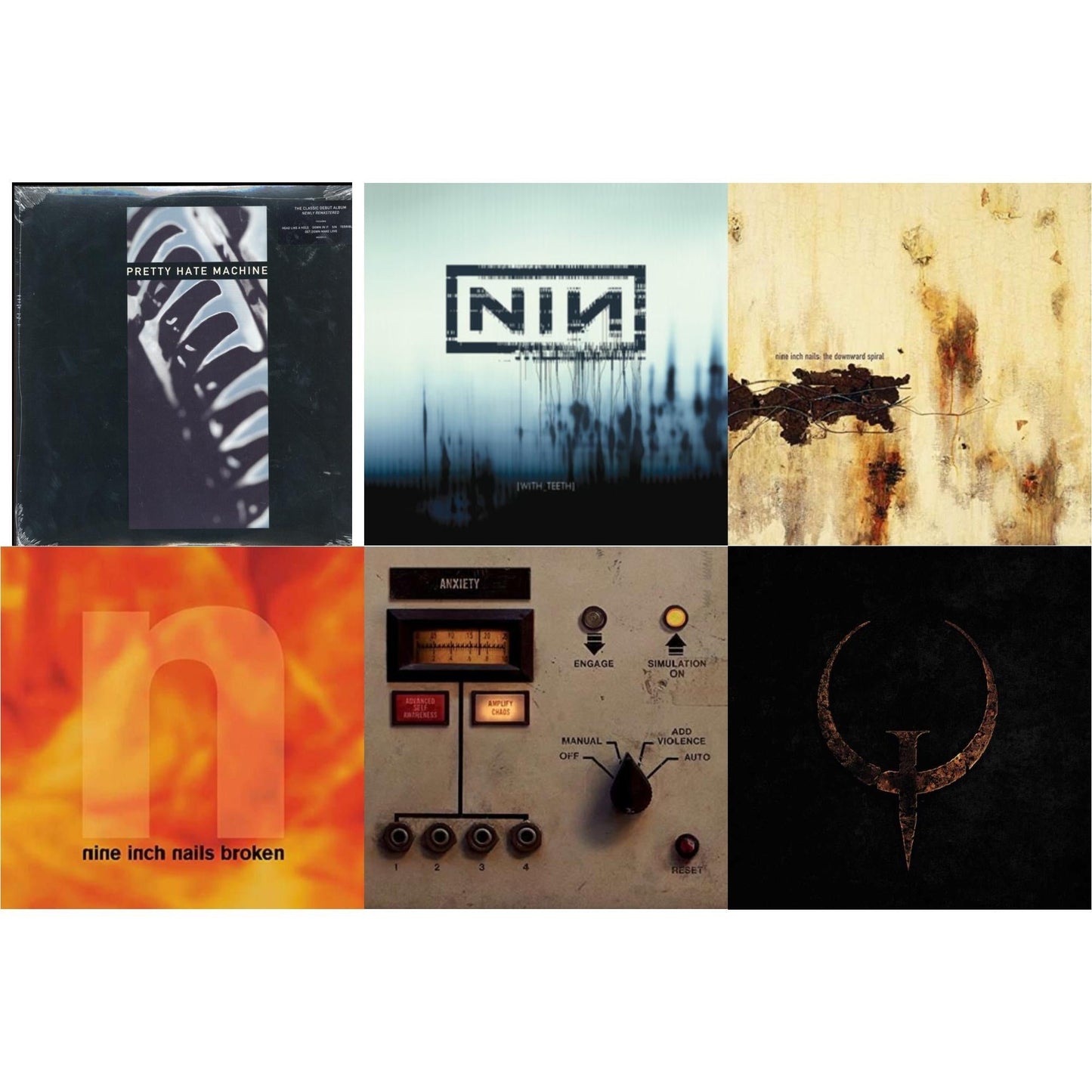 Nine Inch Nails - Pretty Hate Machine: 2010 Remaster & With Teeth (2LP) & Downward Spiral (2LP/180G/2016 Remaster) & Broken (180G/LP/7Inch) & Add Violence Ep & Quake (2LP)