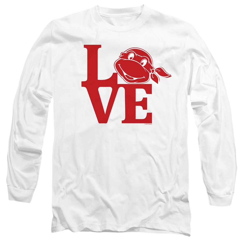 Teenage Mutant Ninja Turtles Valentine'S Day Love Mens Long Sleeve Shirt White Officially Licensed