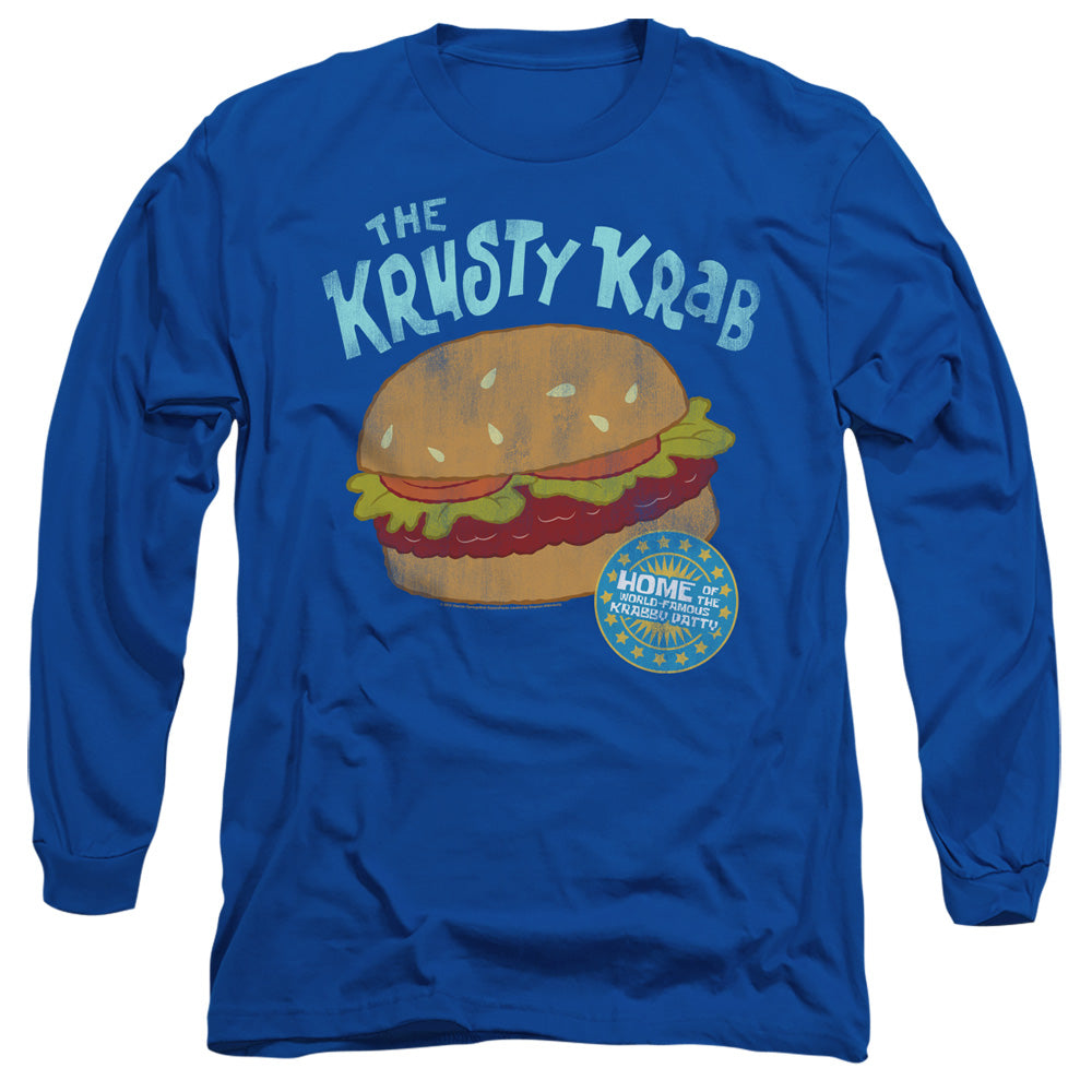 Spongebob Krusty Krab Mens Long Sleeve Shirt Royal Officially Licensed