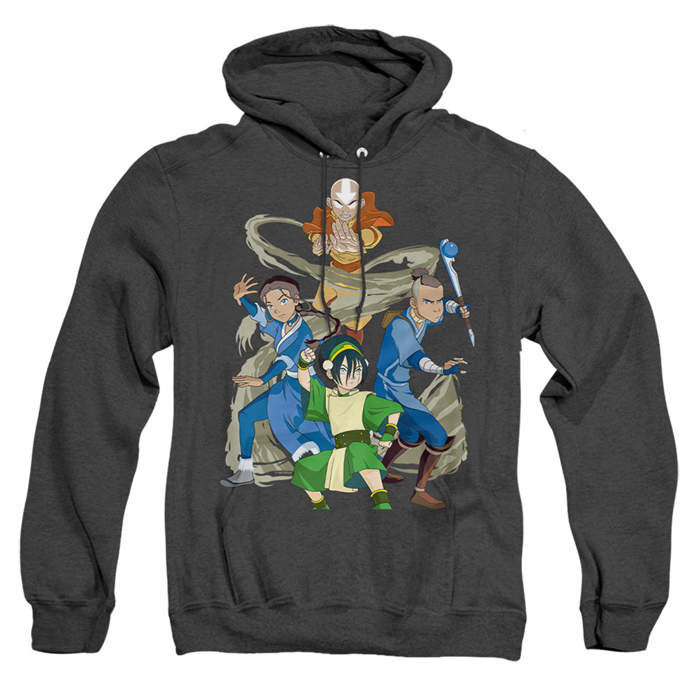 Avatar The Last Airbender Team Avatar Elements Heather Mens Hoodie Black Officially Licensed