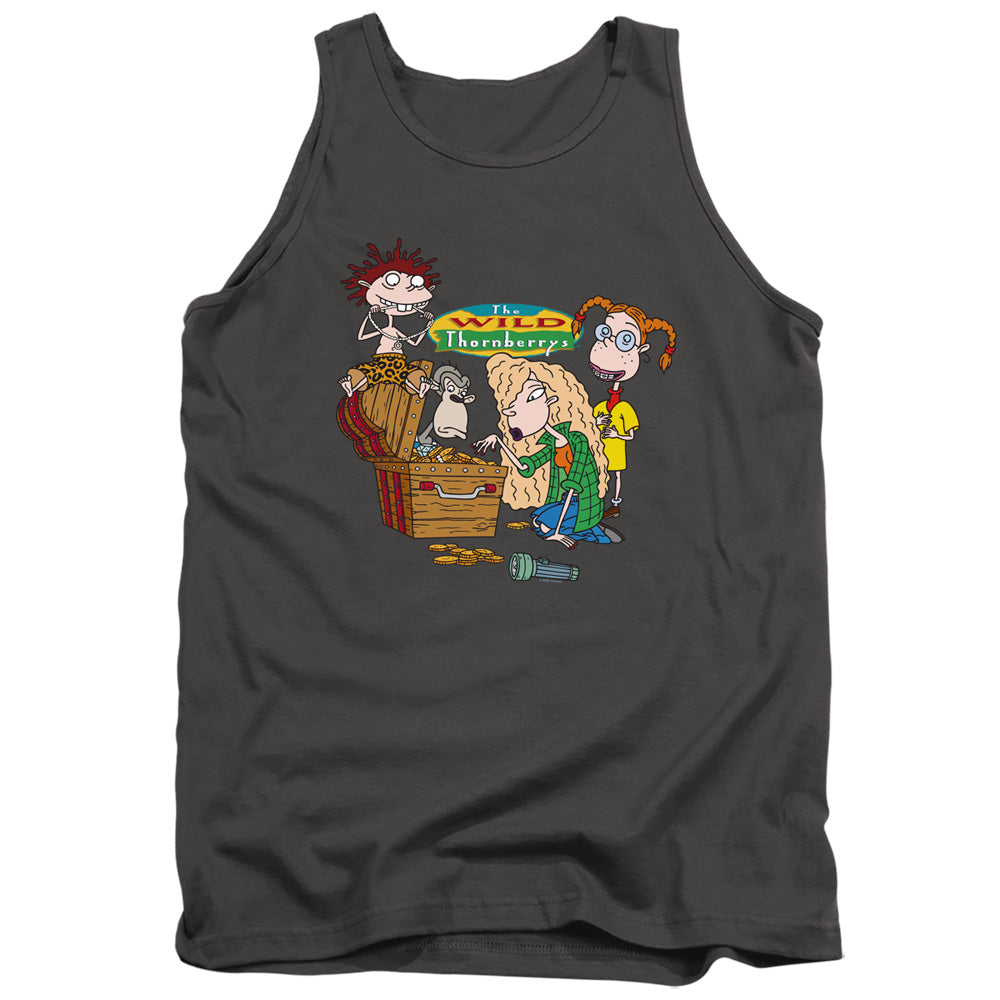 Wild Thornberrys Treasure Hunt Mens Tank Top Shirt Charcoal Officially Licensed