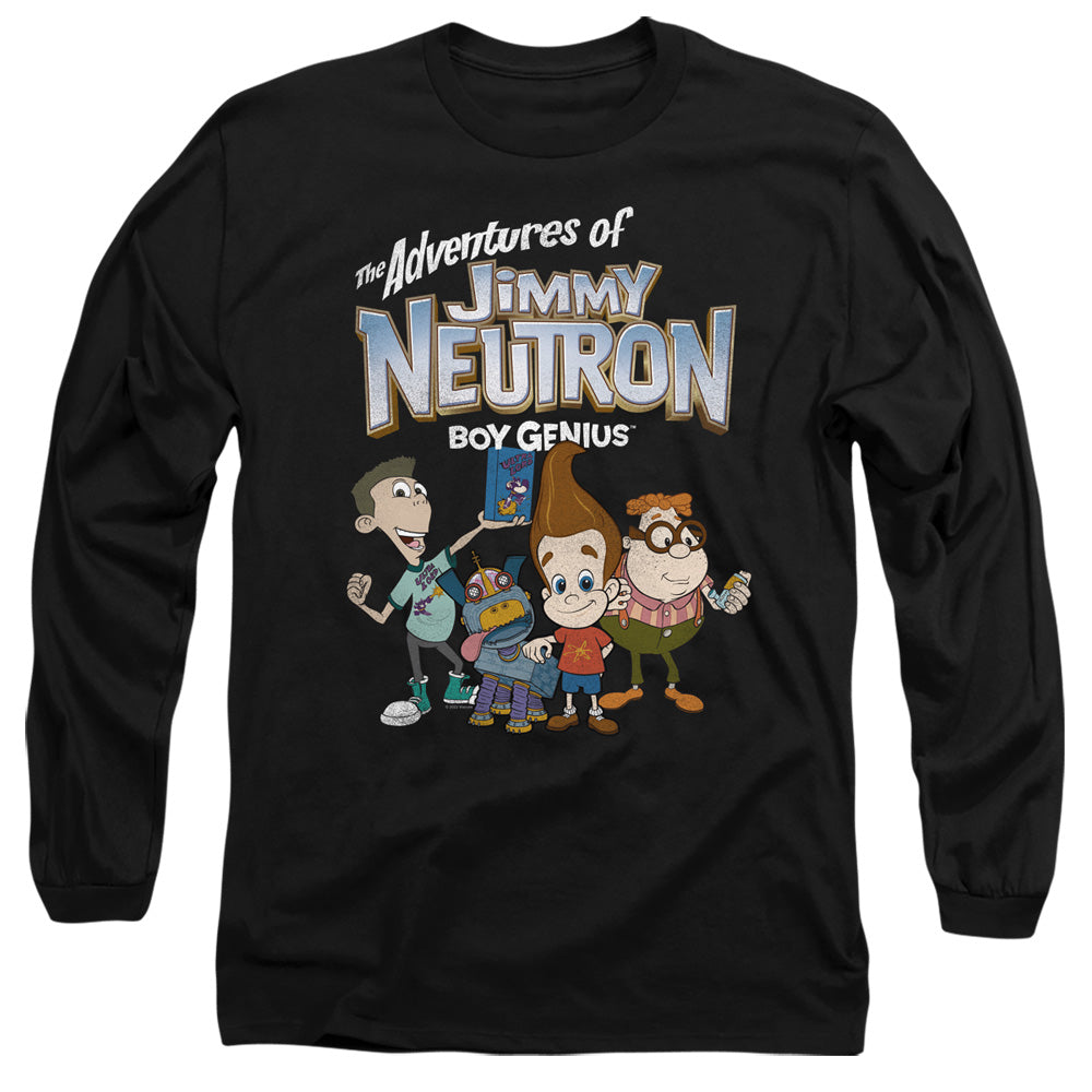 Jimmy Neutron Group Mens Long Sleeve Shirt Black Officially Licensed