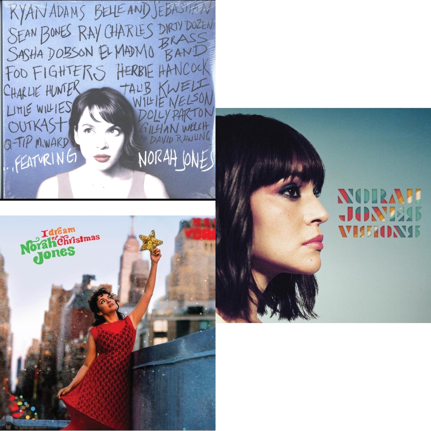 Norah Jones - Featuring & I Dream Of Christmas & Visions - LP Vinyl Bundle