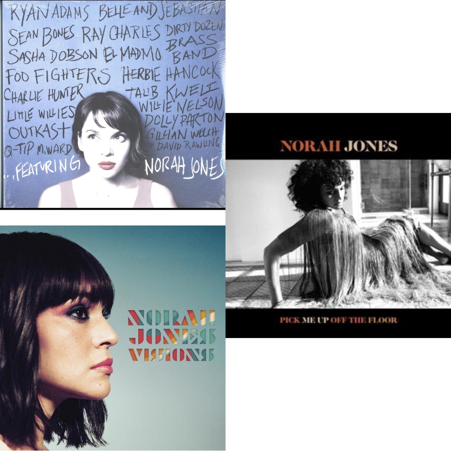 Norah Jones - Featuring & Visions & Pick Me Up Off The Floor (Half Black/Half White LP Vinyl)