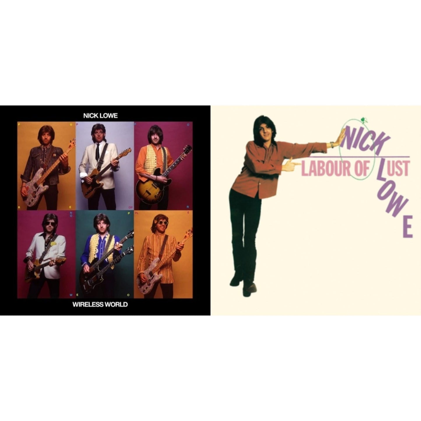 Nick Lowe - Wireless World (Transparent Green With Black Swirl LP Vinyl) & Labour Of Lust (Pink LP Vinyl/Dl Card)