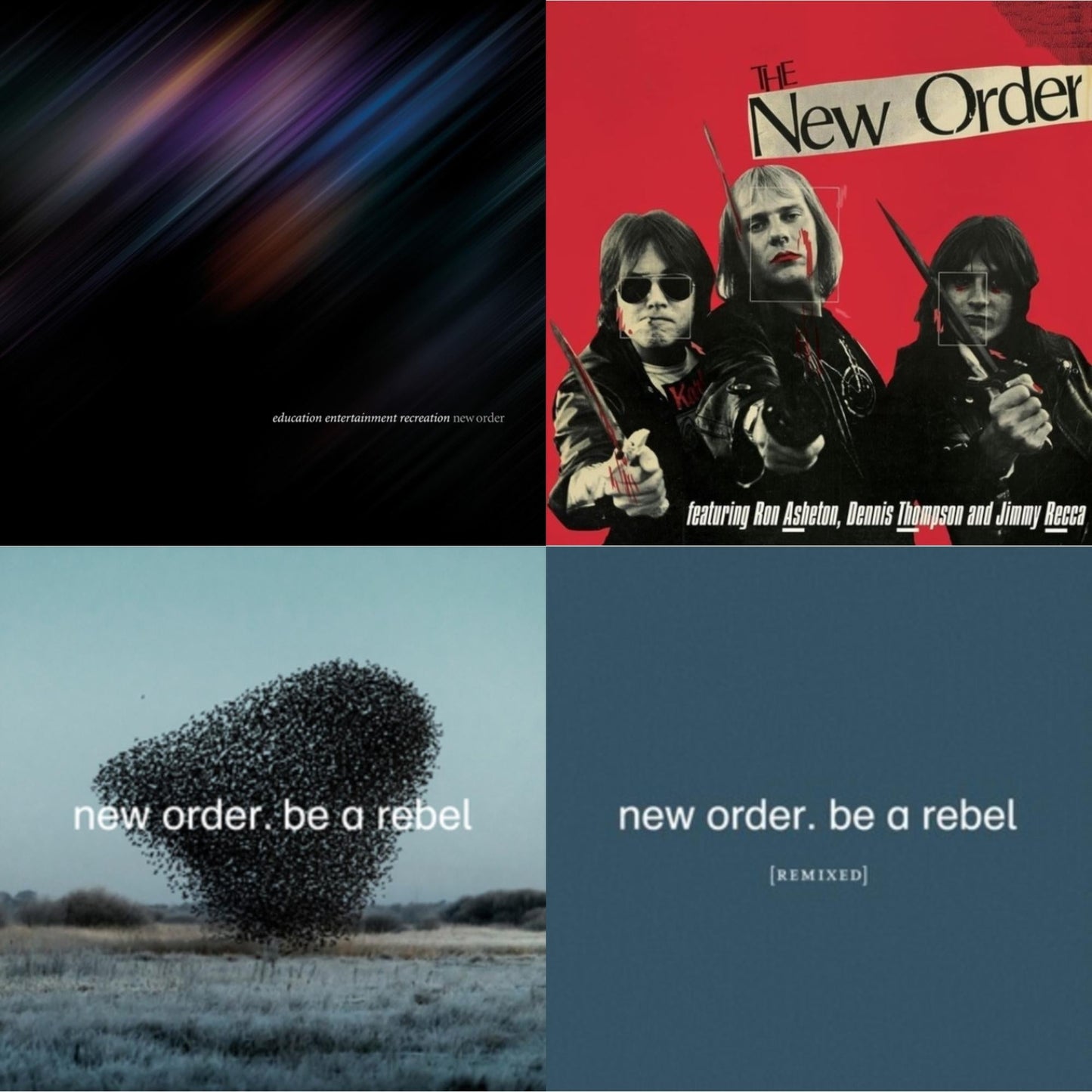 New Order - Education Entertainment Recreation (Live) & New Order (Marble LP Vinyl) & Be A Rebel Ep & Be A Rebel Remixed (Limited Edition/Clear LP Vinyl)