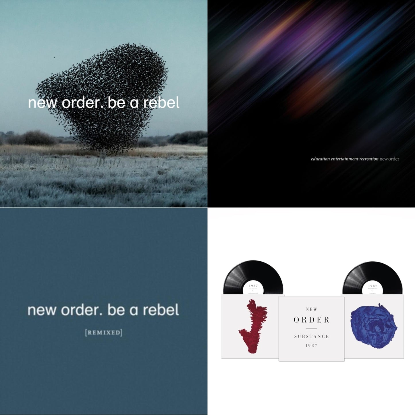 New Order - Be A Rebel & Education Entertainment Recreation (Live) & Be A Rebel Remixed (Limited Edition/Clear LP Vinyl) & Substance (2023 Reissue) (2LP)