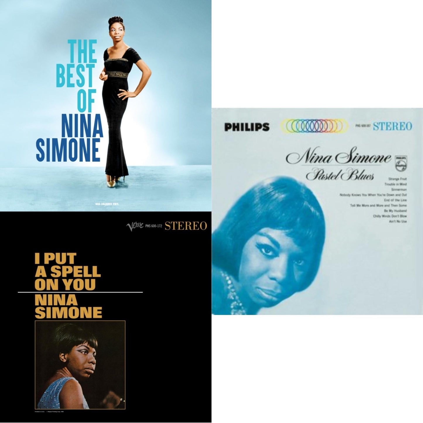 Nina Simone - Best Of (Coloured LP Vinyl) & I Put A Spell On You & Pastel Blues
