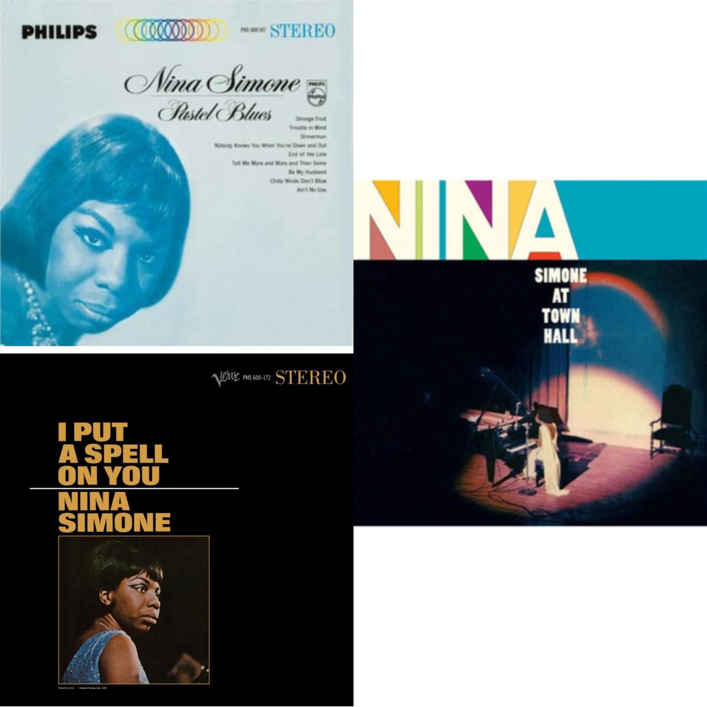 Nina Simone - I Put A Spell On You & Pastel Blues & At Town Hall - LP Vinyl Bundle