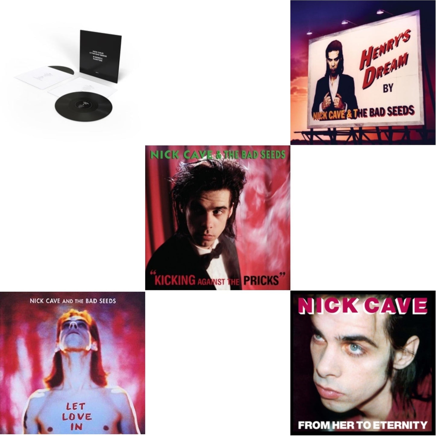 Nick & The Bad Seeds Cave - B-Sides & Rarities (Part Ii) & From Her To Eternity & Kicking Against The Pricks & Henry's Dream & Let Love In - LP Vinyl Bundle