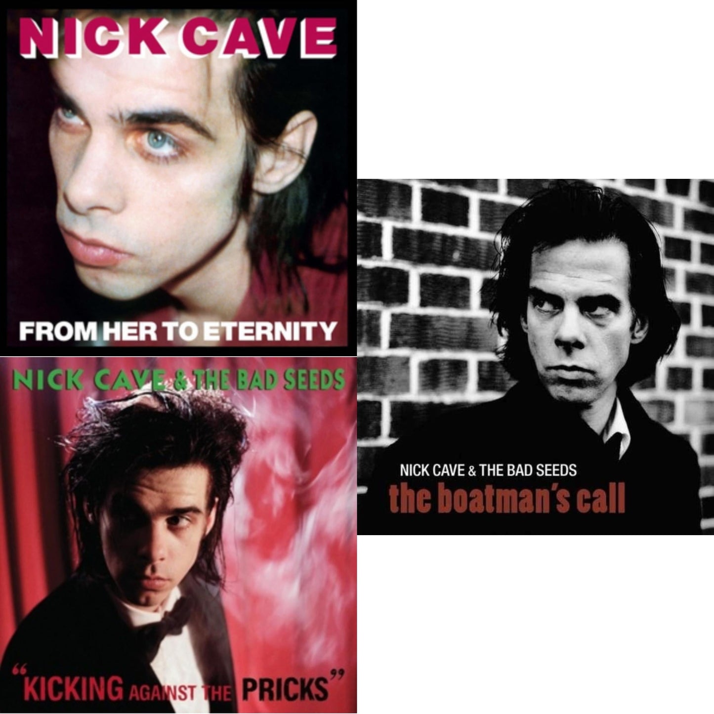 Nick & The Bad Seeds Cave - From Her To Eternity & Kicking Against The Pricks & Boatman's Call - LP Vinyl Bundle