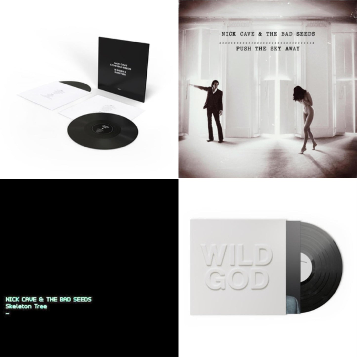 Nick & The Bad Seeds Cave - B-Sides & Rarities (Part Ii) & Push The Sky Away & Skeleton Tree (Dl Card) & Wild God - LP Vinyl Bundle