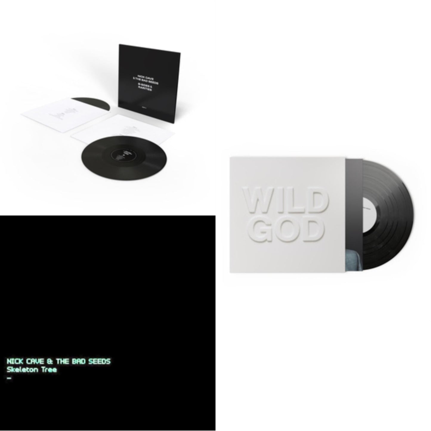 Nick & The Bad Seeds Cave - B-Sides & Rarities (Part Ii) & Skeleton Tree (Dl Card) & Wild God - LP Vinyl Bundle