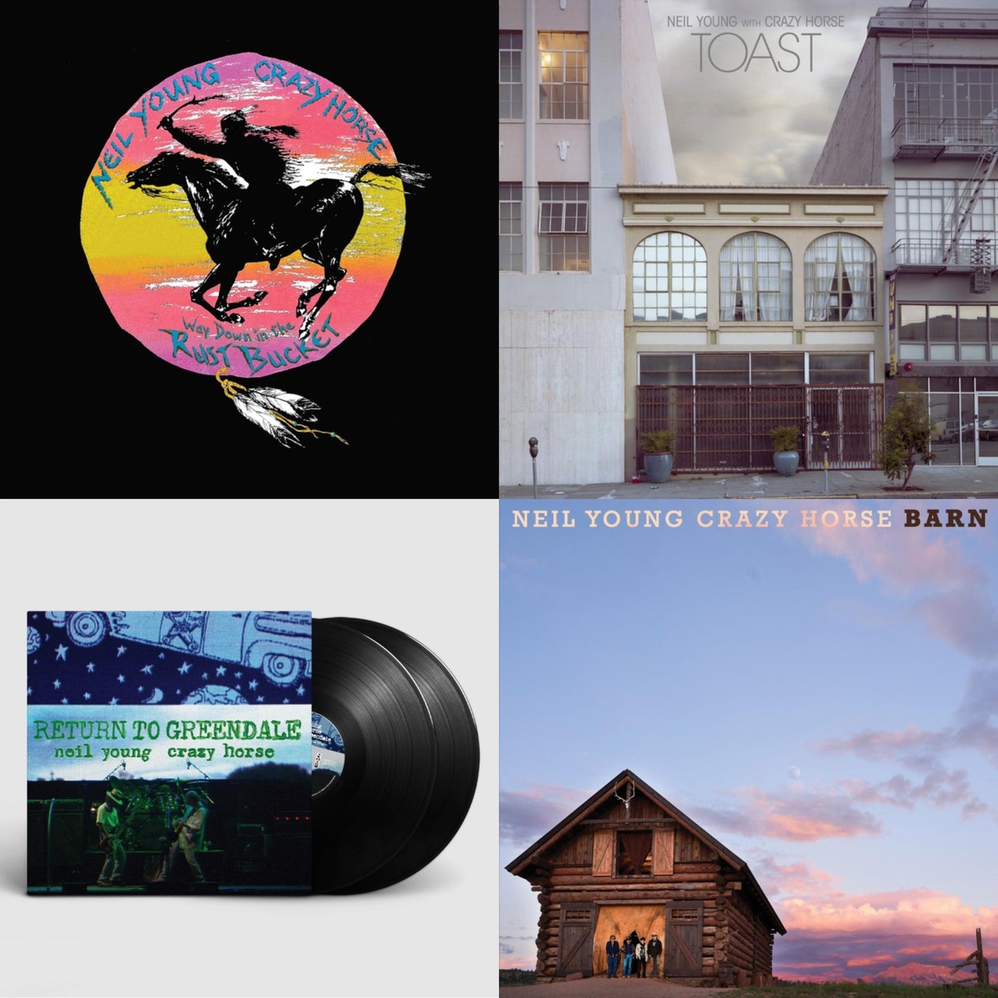 Neil & Crazy Horse Young - Barn (Deluxe Edition/LP/CD/Blu-Ray) & Toast (2LP) & Way Down In The Rust Bucket (4LP) & Return To Greendale