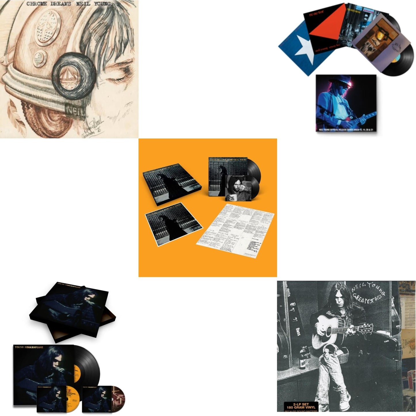 Neil Young - Chrome Dreams (2LP) & Young Shakespeare (Deluxe) & After The Gold Rush (50Th Anniv Ed) & Official Release Series Discs 13, 14, 20 & 21 & Greatest Hits