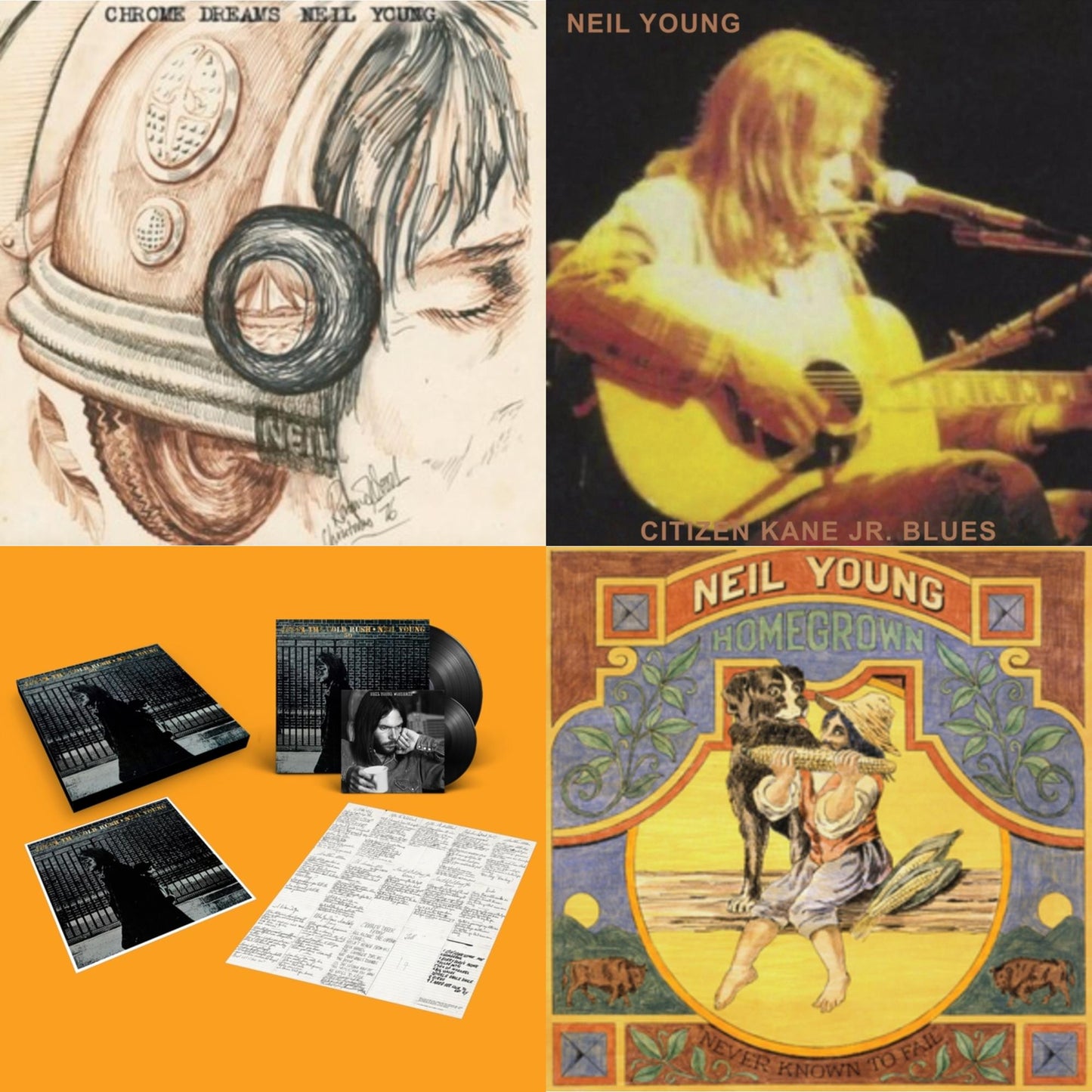 Neil Young - Chrome Dreams (2LP) & Citizen Kane Jr. Blues 1974 (Live At The Bottom Line) & After The Gold Rush (50Th Anniv Ed) & Homegrown