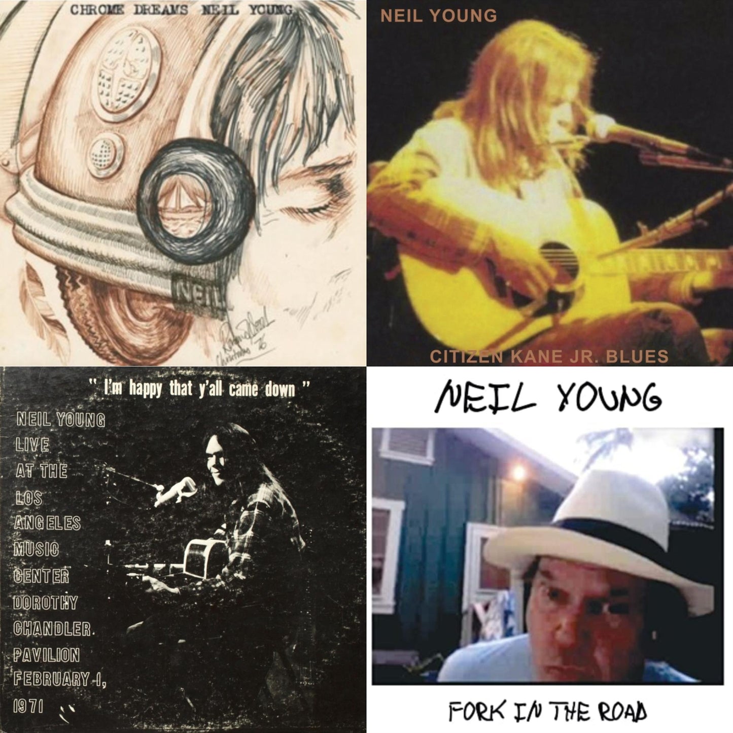 Neil Young - Chrome Dreams (2LP) & Citizen Kane Jr. Blues 1974 (Live At The Bottom Line) & Dorothy Chandler Pavilion 1971 & Fork In The Road (140G)