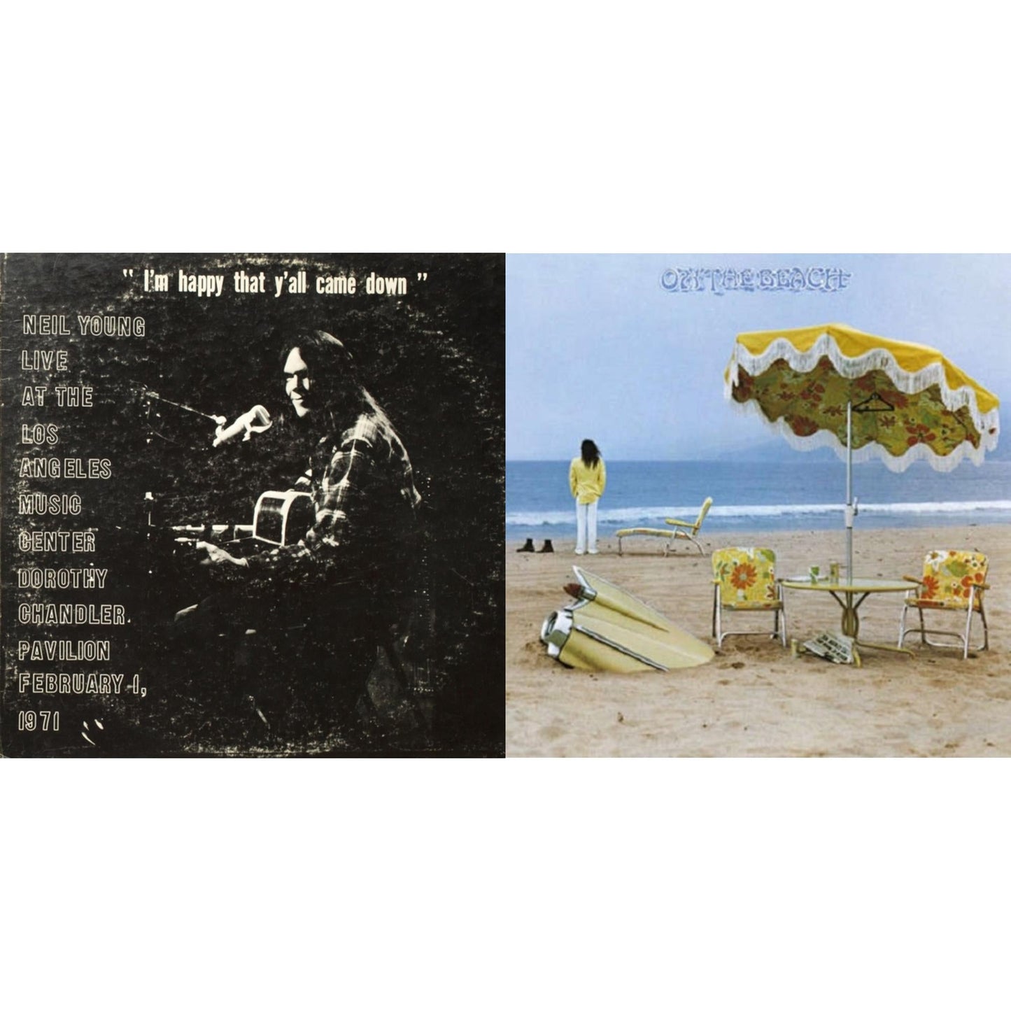 Neil Young - Dorothy Chandler Pavilion 1971 & On The Beach - LP Vinyl Bundle