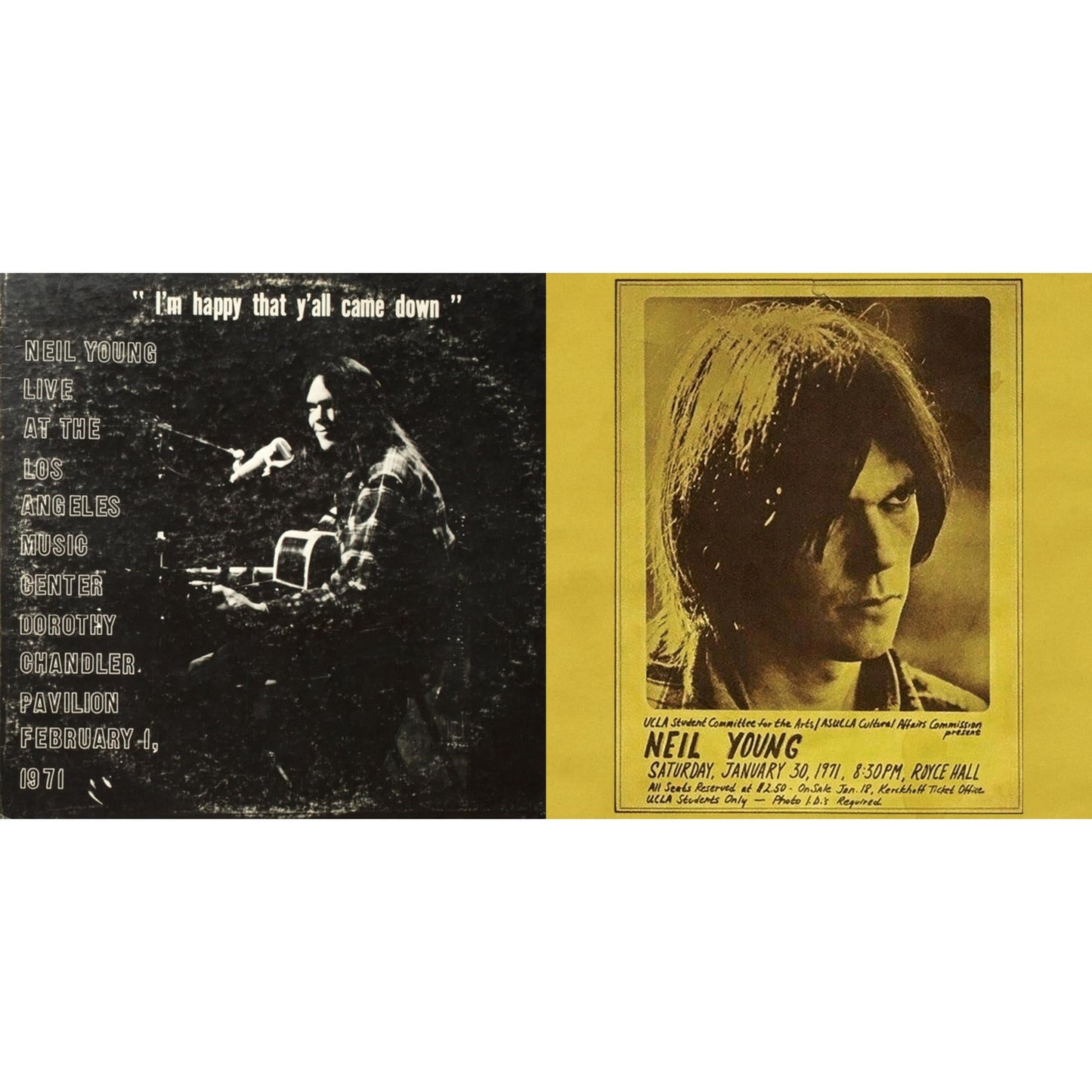 Neil Young - Dorothy Chandler Pavilion 1971 & Royce Hall 1971 - LP Vinyl Bundle