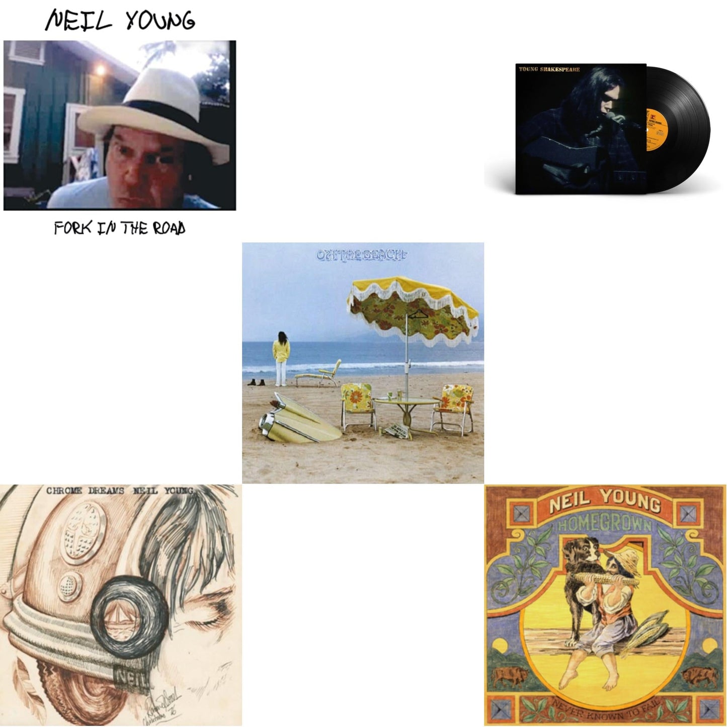 Neil Young - Chrome Dreams (2LP) & Young Shakespeare & Homegrown & On The Beach & Fork In The Road (140G)