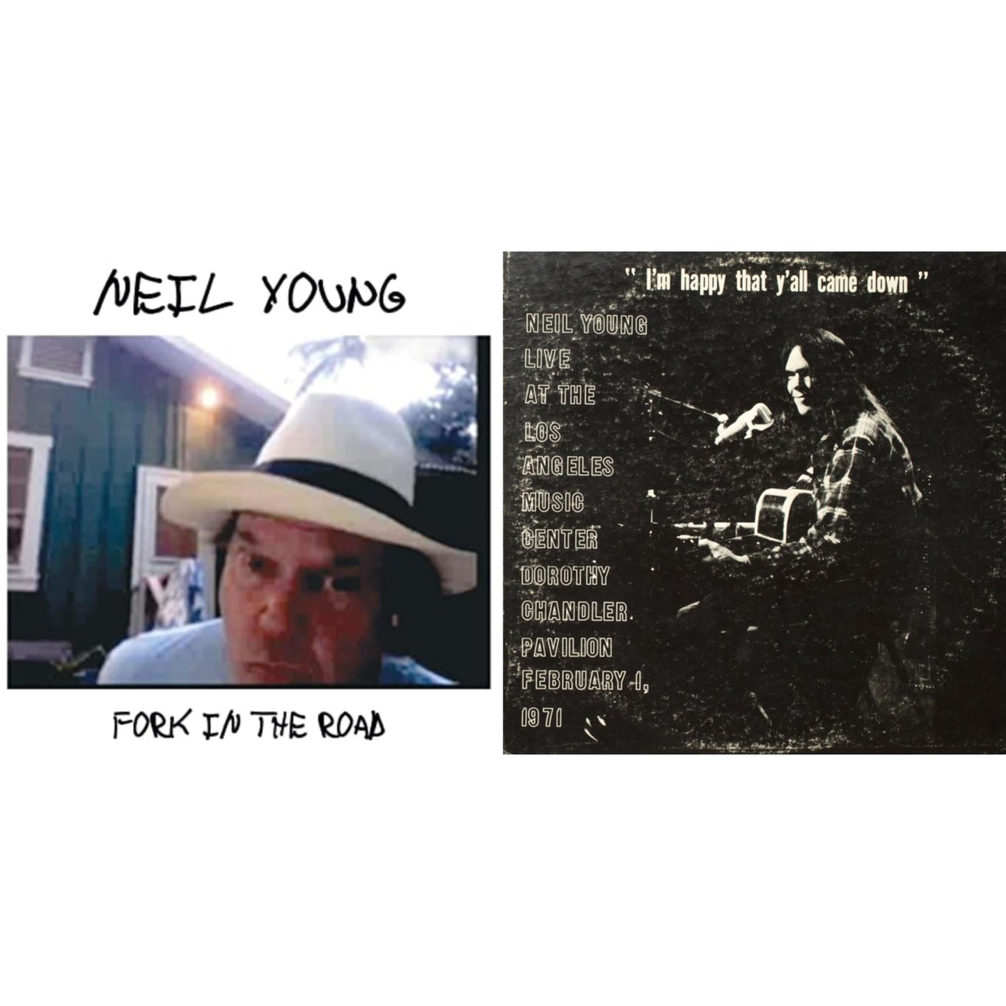 Neil Young - Dorothy Chandler Pavilion 1971 & Fork In The Road (140G) - LP Vinyl Bundle