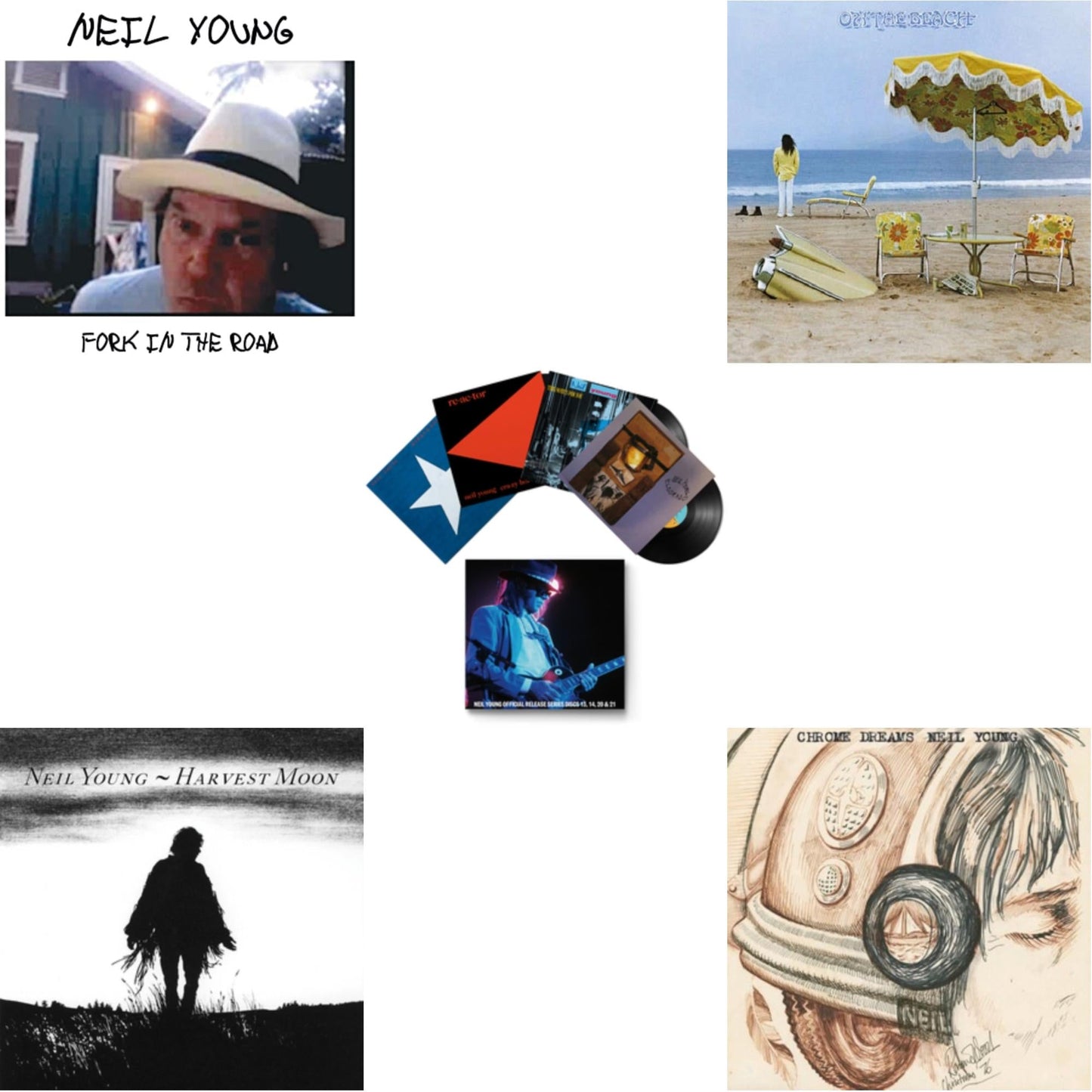 Neil Young - Chrome Dreams (2LP) & Official Release Series Discs 13, 14, 20 & 21 & Harvest Moon (2LP) & On The Beach & Fork In The Road (140G)