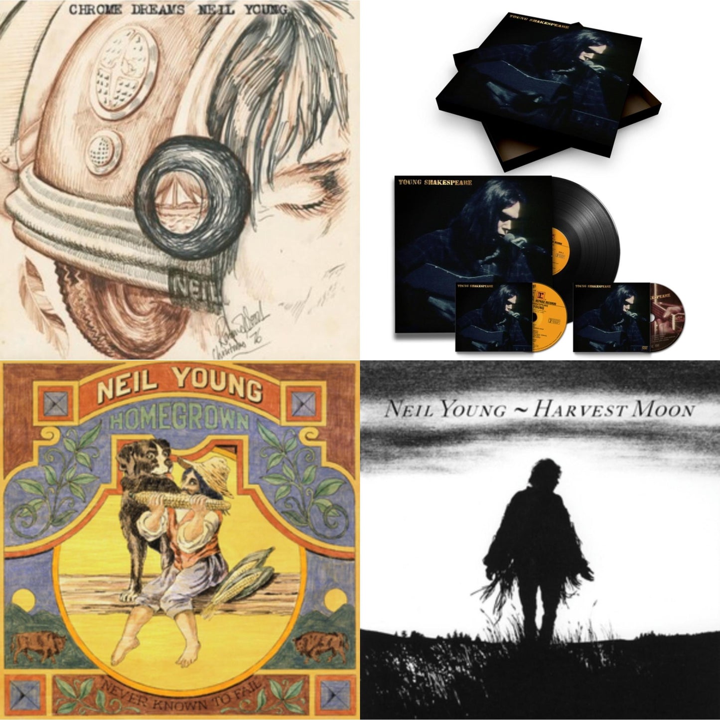 Neil Young - Chrome Dreams (2LP) & Young Shakespeare (Deluxe) & Homegrown & Harvest Moon (2LP)