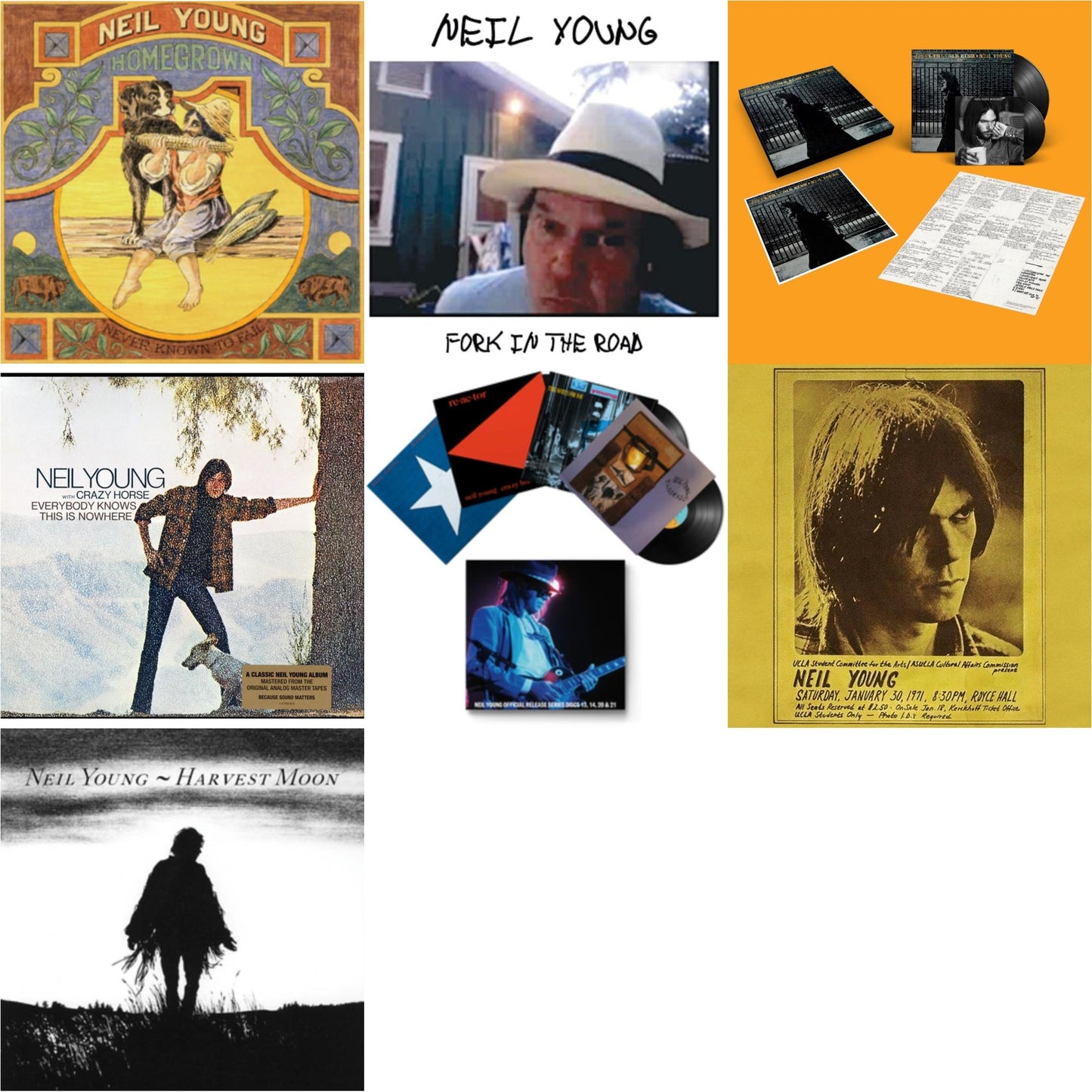 Neil Young - Royce Hall 1971 & After The Gold Rush (50Th Anniv Ed) & Official Release Series Discs 13, 14, 20 & 21 & Homegrown & Harvest Moon (2LP) & Everybody Knows This Is Nowhere & Fork In The Road (140G)