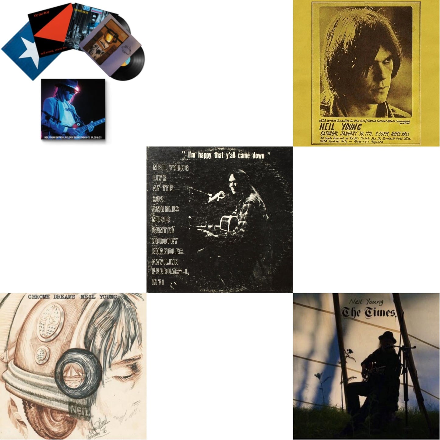 Neil Young - Chrome Dreams (2LP) & Royce Hall 1971 & Dorothy Chandler Pavilion 1971 & Times & Official Release Series Discs 13, 14, 20 & 21
