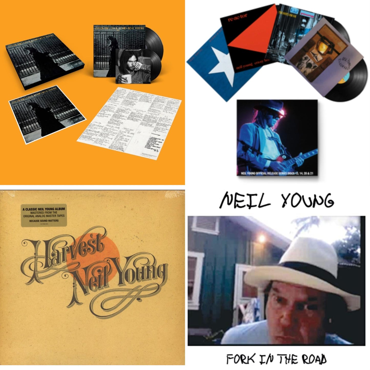 Neil Young - After The Gold Rush (50Th Anniv Ed) & Official Release Series Discs 13, 14, 20 & 21 & Harvest & Fork In The Road (140G) - LP Vinyl Bundle