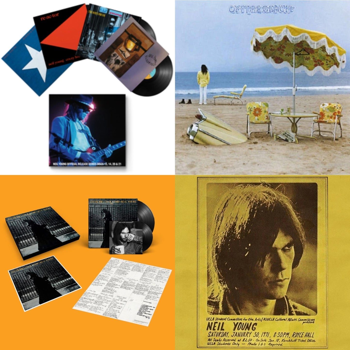 Neil Young - Royce Hall 1971 & After The Gold Rush (50Th Anniv Ed) & Official Release Series Discs 13, 14, 20 & 21 & On The Beach - LP Vinyl Bundle