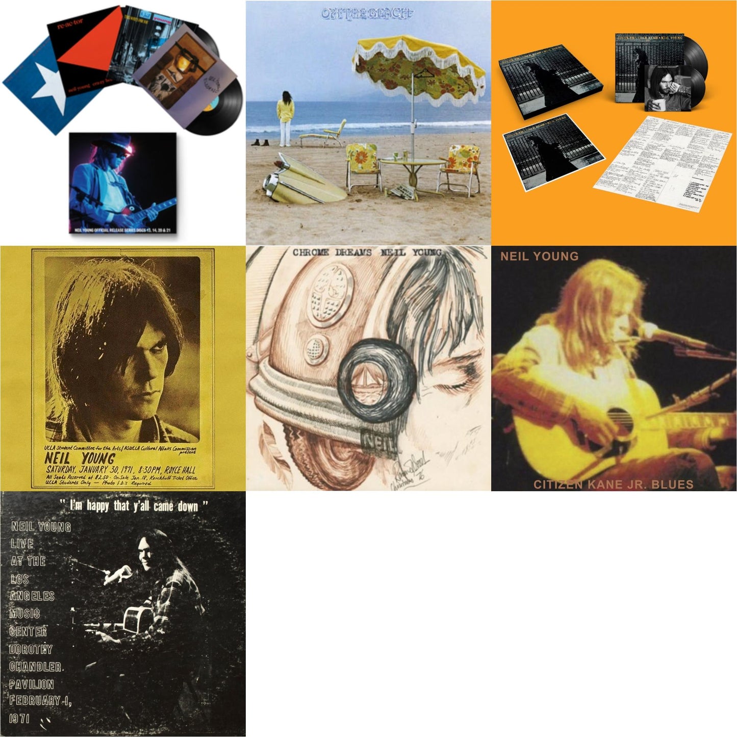 Neil Young - Chrome Dreams (2LP) & Royce Hall 1971 & Citizen Kane Jr. Blues 1974 (Live At The Bottom Line) & Dorothy Chandler Pavilion 1971 & After The Gold Rush (50Th Anniv Ed) & Official Release Series Discs 13, 14, 20 & 21 & On The Beach