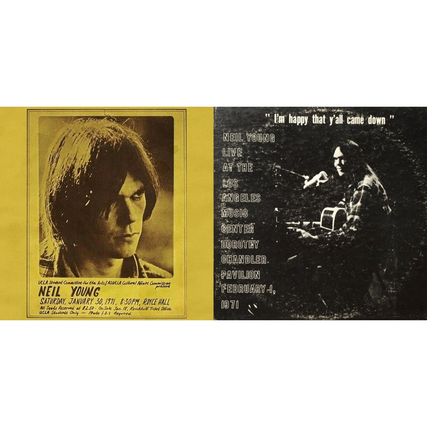 Neil Young - Royce Hall 1971 & Dorothy Chandler Pavilion 1971 - LP Vinyl Bundle