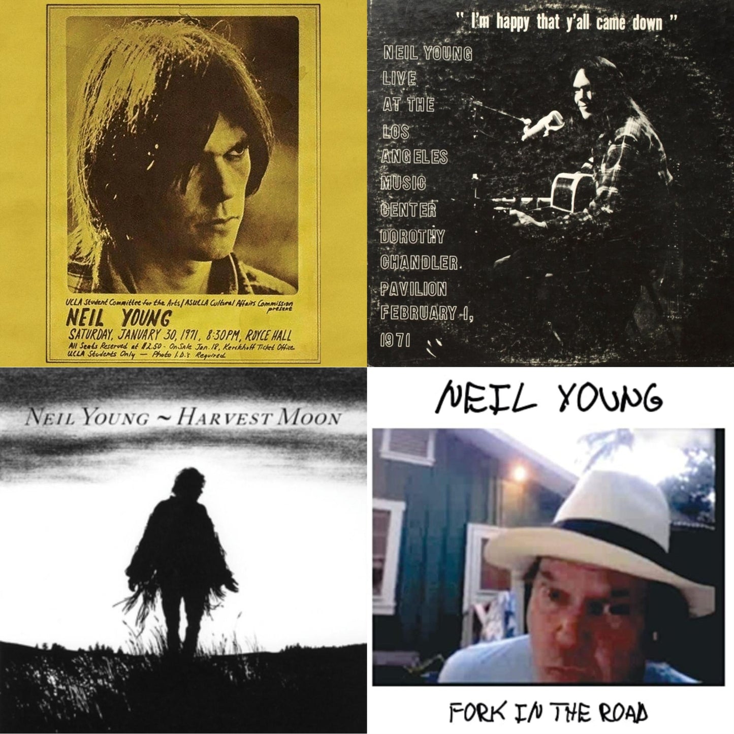 Neil Young - Royce Hall 1971 & Dorothy Chandler Pavilion 1971 & Harvest Moon (2LP) & Fork In The Road (140G)