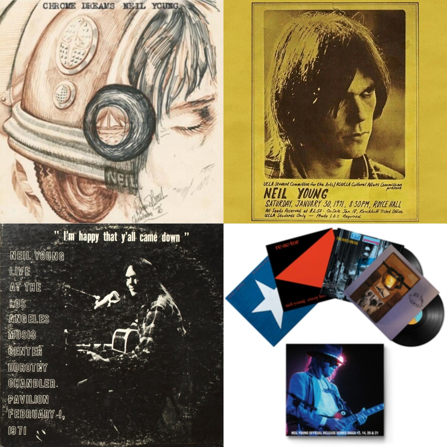 Neil Young - Chrome Dreams (2LP) & Royce Hall 1971 & Dorothy Chandler Pavilion 1971 & Official Release Series Discs 13, 14, 20 & 21