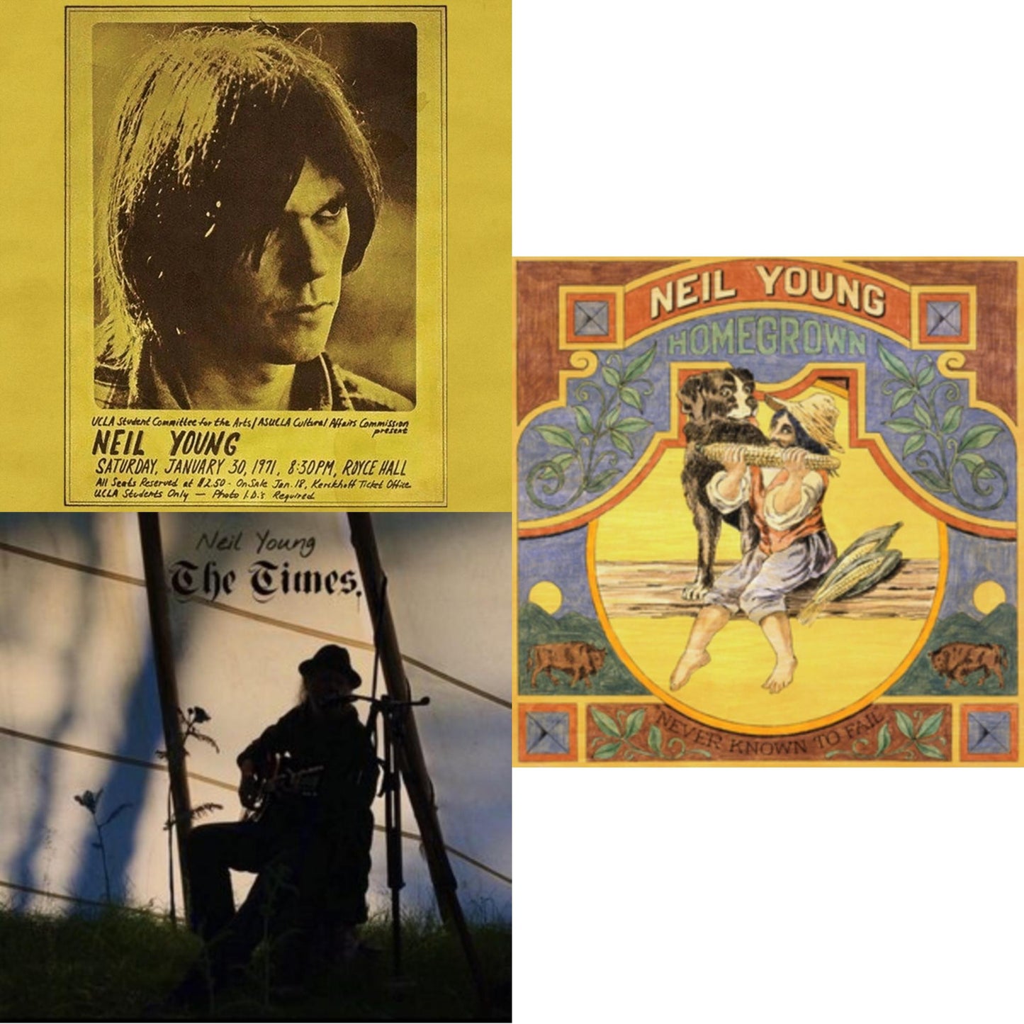 Neil Young - Royce Hall 1971 & Times & Homegrown - LP Vinyl Bundle