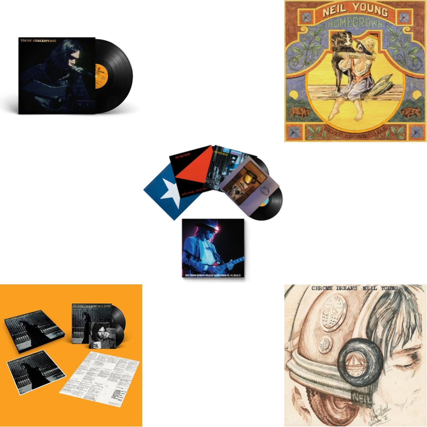 Neil Young - Chrome Dreams (2LP) & Young Shakespeare & After The Gold Rush (50Th Anniv Ed) & Official Release Series Discs 13, 14, 20 & 21 & Homegrown