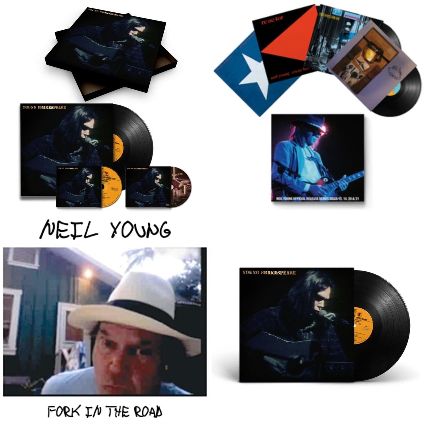 Neil Young - Young Shakespeare (Deluxe) & Young Shakespeare & Official Release Series Discs 13, 14, 20 & 21 & Fork In The Road (140G) - LP Vinyl Bundle