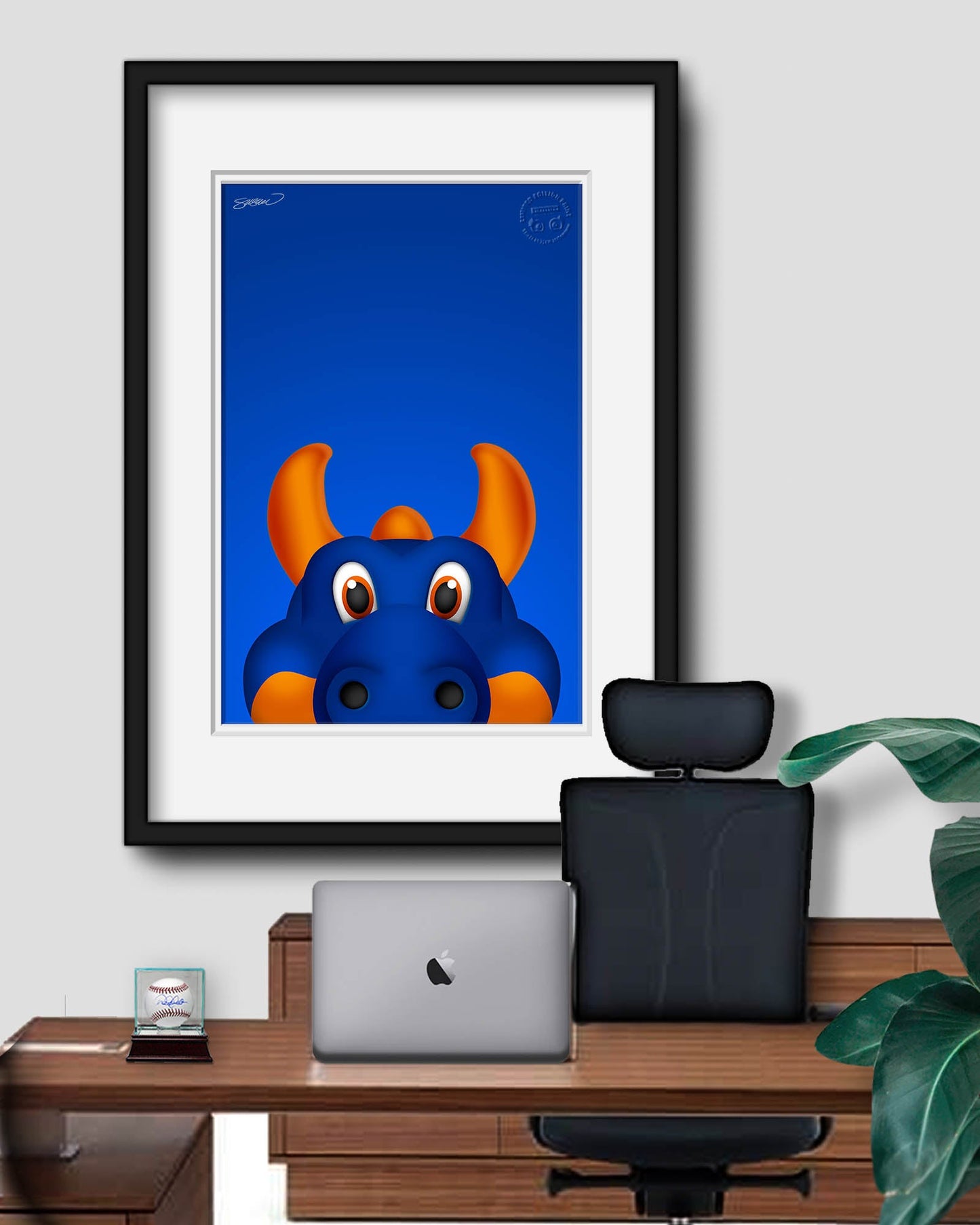 Minimalist Sparky The Dragon Art Print