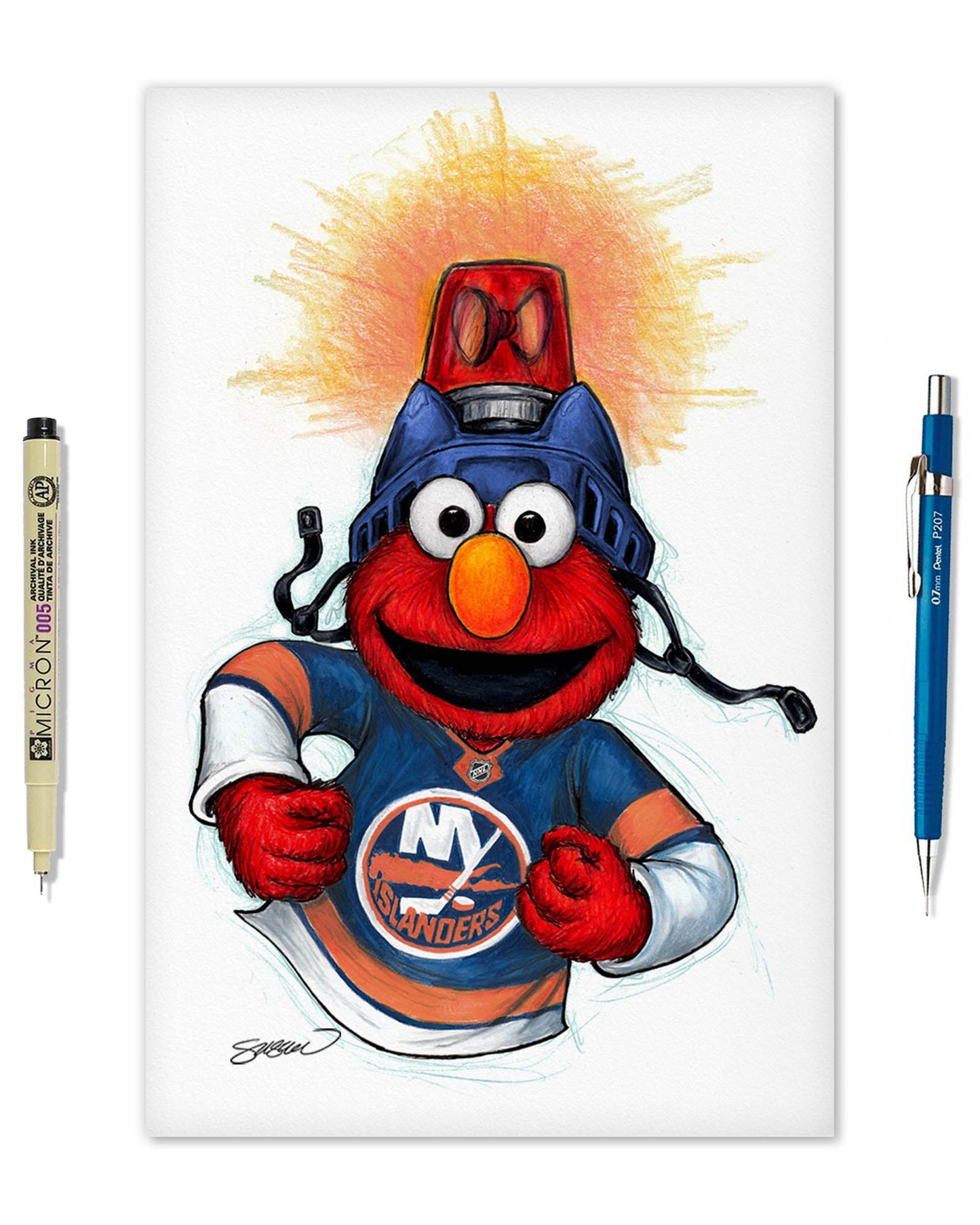 Elmo Loves Goals! x NHL Islanders Limited Edition Art Print