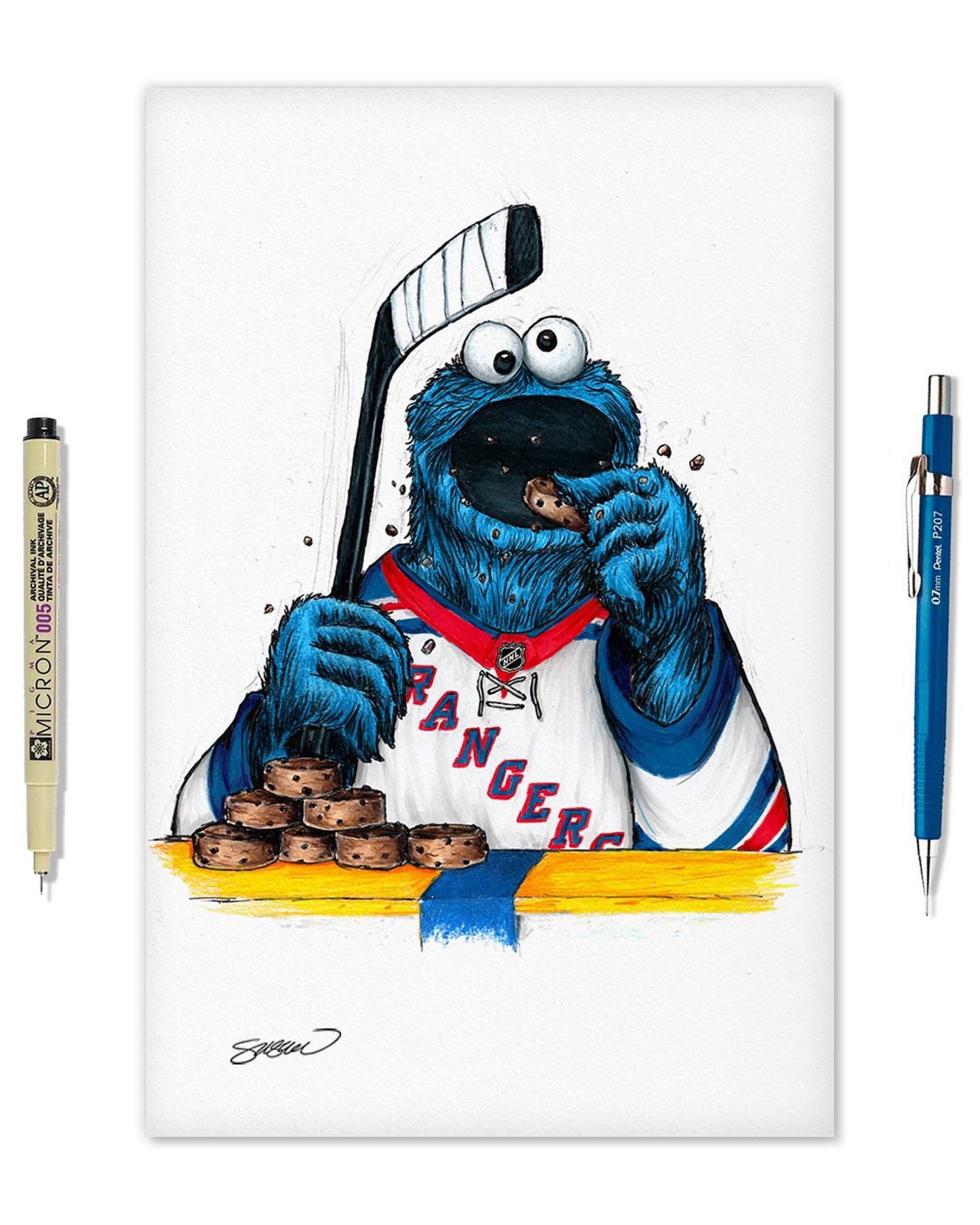 Cookie Monster x NHL Rangers Limited Edition Art Print