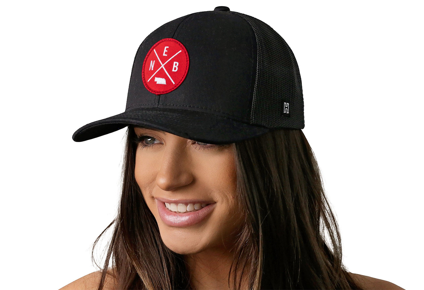Nebraska Trucker Hat | Black Snapback with NEB